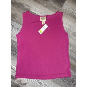 Vintage Women's Pink Shiny Tank Top‎ Petite M Renaissance 90s NWT